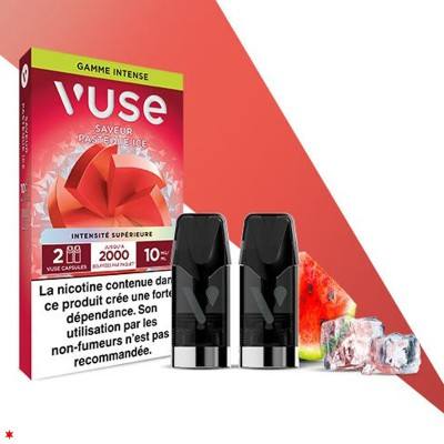 Pasteque Ice - Gamme Intense epod - 2 Capsules Vuse 10 MG Pasteque Ice - Gamme Intense epod - 2 Capsules Vuse 10 MG