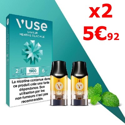 Menthe Glaciale vuse 2x recharge 5€92 pas cher et livraison gratuite *